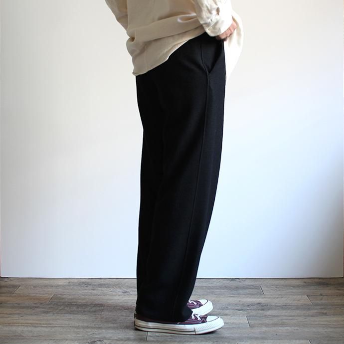 135743371 THEE(シー)/ AT-KT-02 wool jersey high-rise slacks - BLACK ウールジャージーハイウエストスラックス ブラック 02