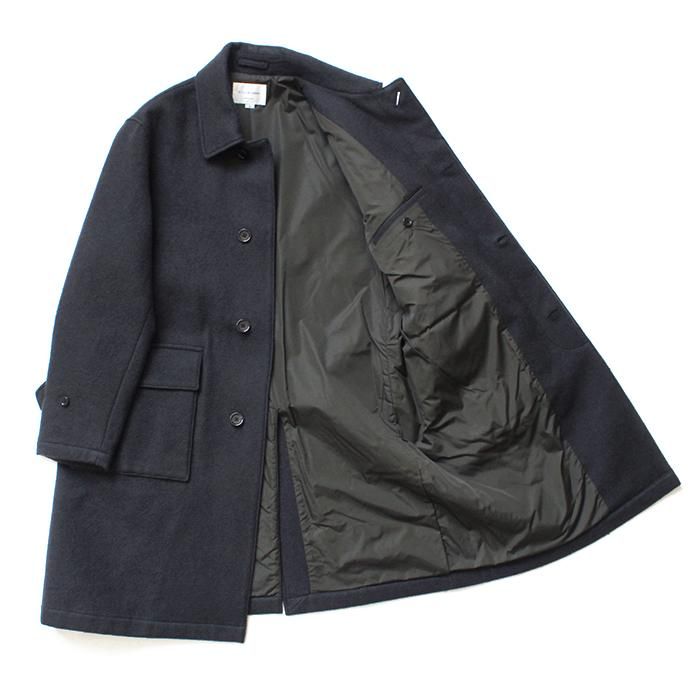 136034261 STILL BY HAND / CO0583 シンサレート中綿入り ウールツイルバルカラーコート - Charcoal 02