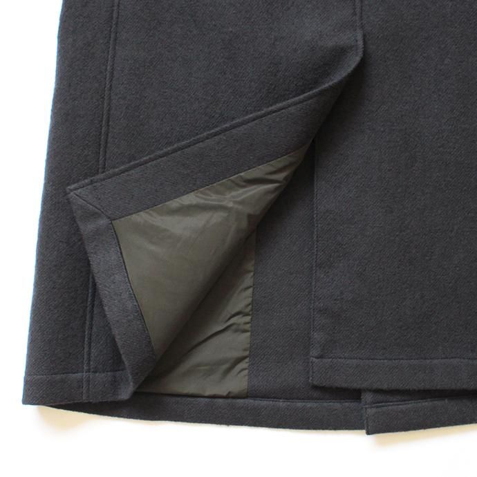 136034261 STILL BY HAND / CO0583 シンサレート中綿入り ウールツイルバルカラーコート - Charcoal 02