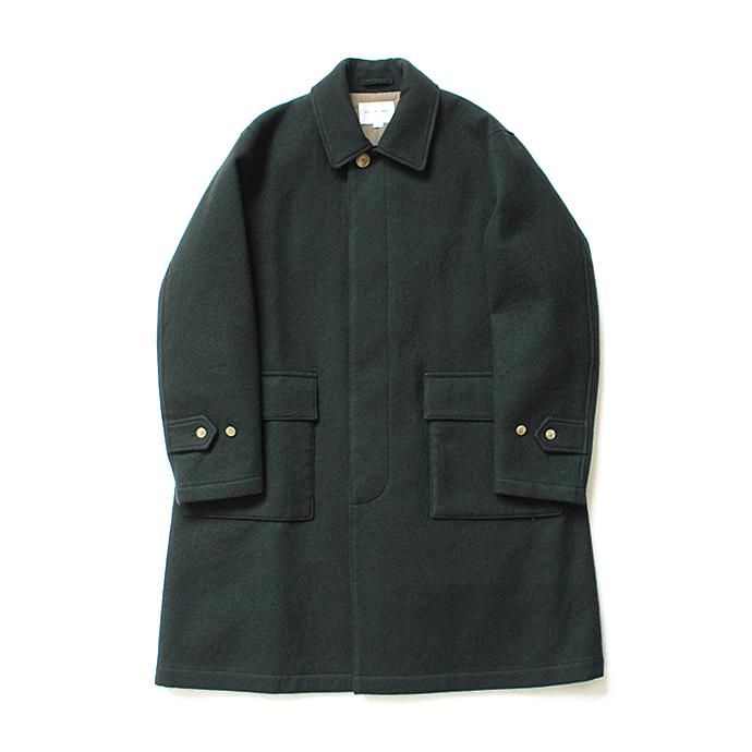 136034463 STILL BY HAND / CO0583 シンサレート中綿入り ウールツイルバルカラーコート - Green 02