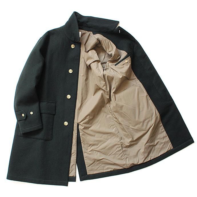 136034463 STILL BY HAND / CO0583 シンサレート中綿入り ウールツイルバルカラーコート - Green 02