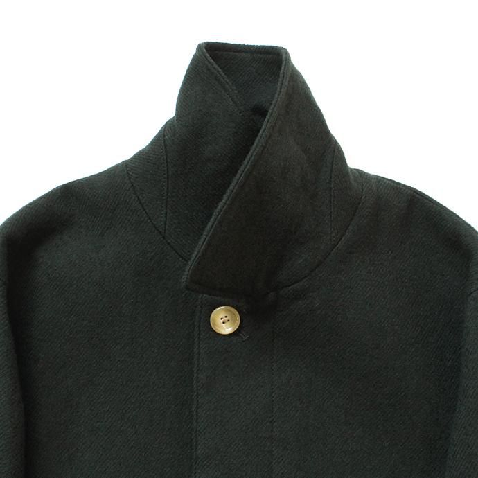 136034463 STILL BY HAND / CO0583 シンサレート中綿入り ウールツイルバルカラーコート - Green 02