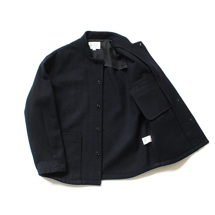 136224970 STILL BY HAND / BL0284 ウールメルトン スタンドカラージャケット - Navy 02