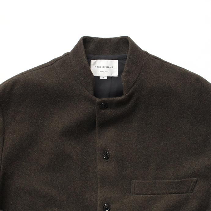136225037 STILL BY HAND / BL0284 ウールメルトン スタンドカラージャケット - Khaki<img class='new_mark_img2' src='//img.shop-pro.jp/img/new/icons47.gif' style='border:none;display:inline;margin:0px;padding:0px;width:auto;' /> 02
