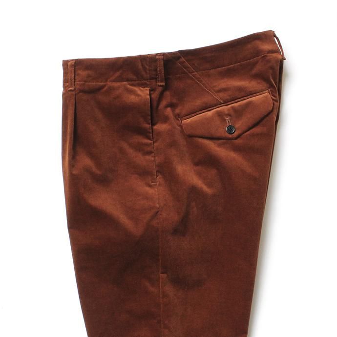 136225245 STILL BY HAND / PT0684 ストレッチ コットンベロアスラックス - Brown 02