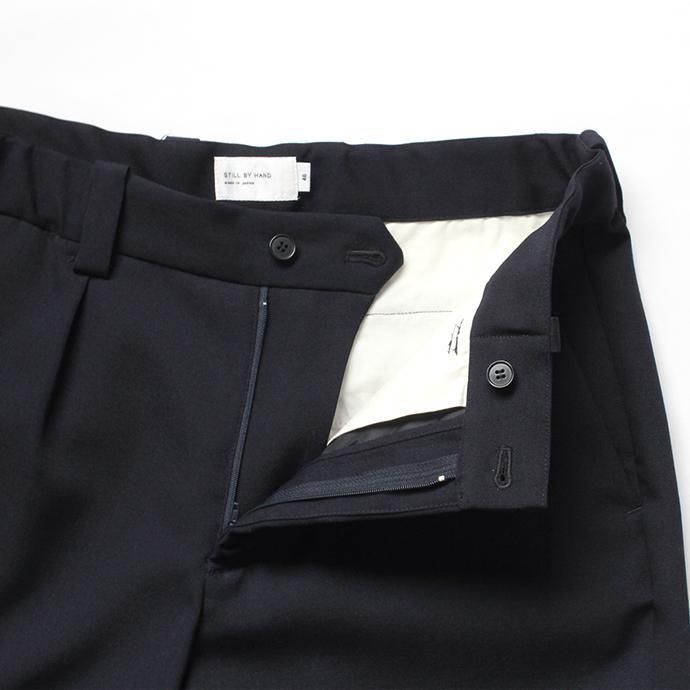 136307089 STILL BY HAND / PT0384 強撚糸ウールパンツ - Navy 02