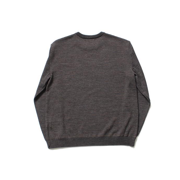 136307997 STILL BY HAND / KN0784 ボーダークルーネックセーター - Brown 02