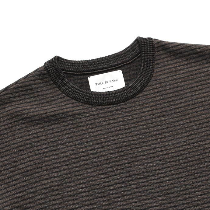 136307997 STILL BY HAND / KN0784 ボーダークルーネックセーター - Brown 02