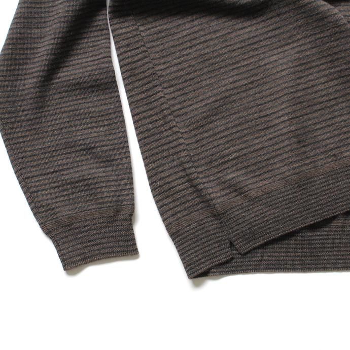 136307997 STILL BY HAND / KN0784 ボーダークルーネックセーター - Brown 02