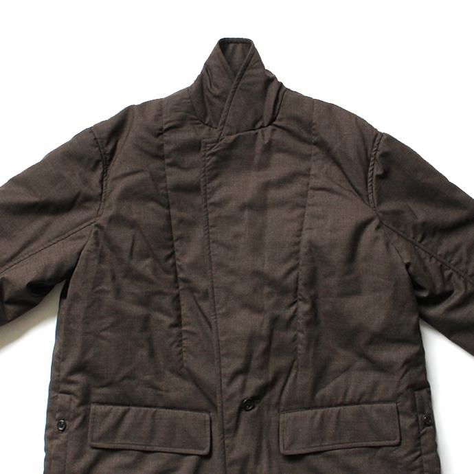 136327462 THEE(シー)/ WT-CO-02 padded gown coat 中綿入りガウンコート - Brown 02