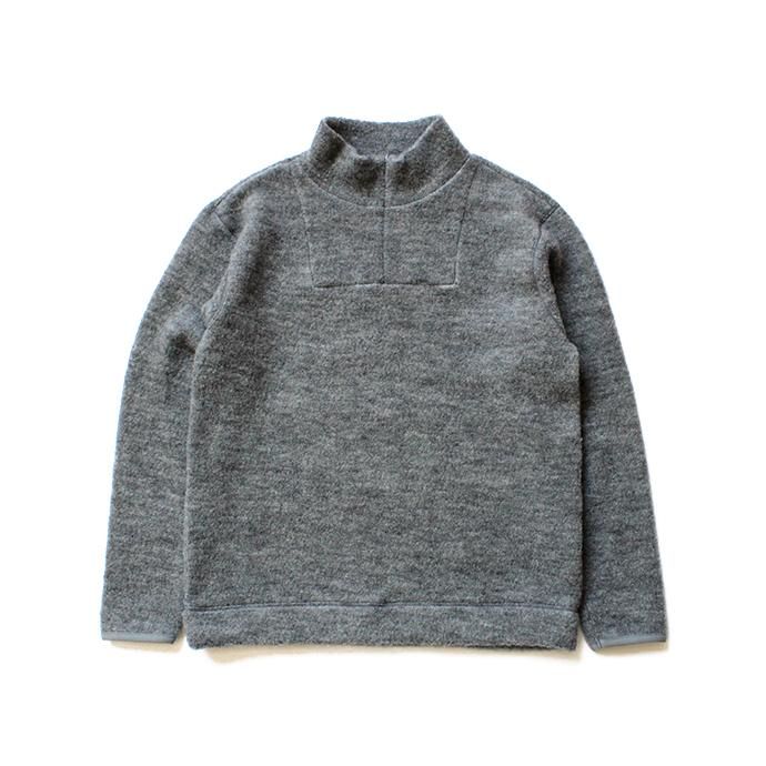 136524154 STILL BY HAND / CS0184 ウール混フリース ジップアッププルオーバー - Grey 02