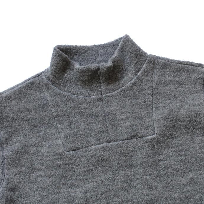 136524154 STILL BY HAND / CS0184 ウール混フリース ジップアッププルオーバー - Grey 02