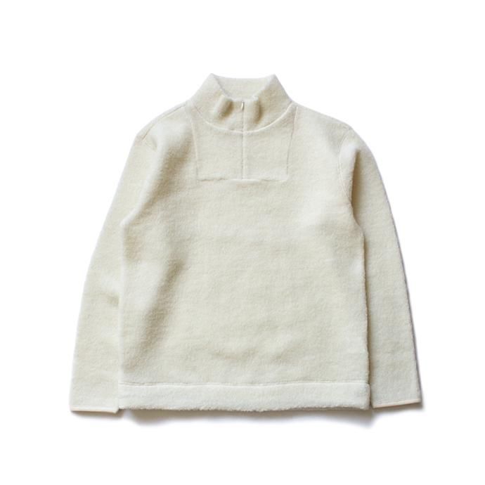 136524355 STILL BY HAND / CS0184 ウール混フリース ジップアッププルオーバー - Off White 02