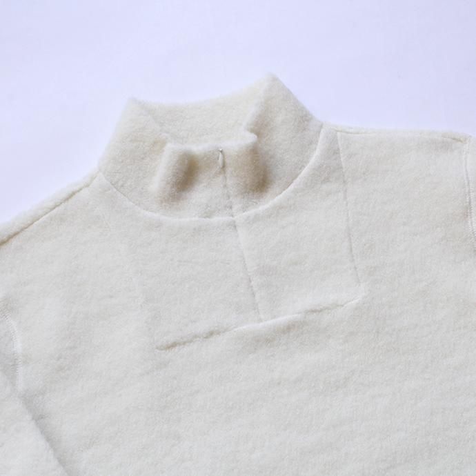 136524355 STILL BY HAND / CS0184 ウール混フリース ジップアッププルオーバー - Off White 02