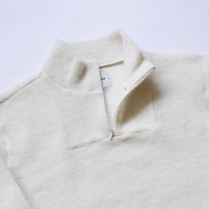 136524355 STILL BY HAND / CS0184 ウール混フリース ジップアッププルオーバー - Off White 02