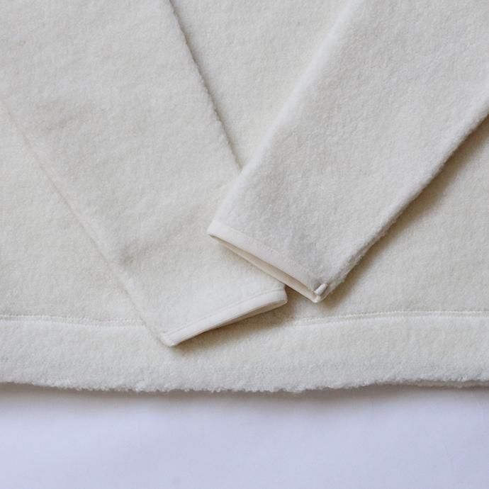 136524355 STILL BY HAND / CS0184 ウール混フリース ジップアッププルオーバー - Off White 02