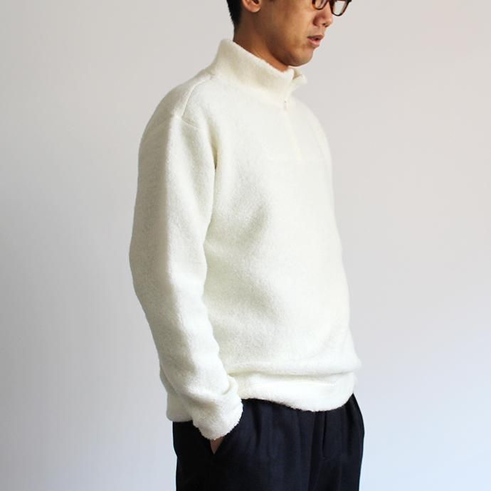 136524355 STILL BY HAND / CS0184 ウール混フリース ジップアッププルオーバー - Off White 02