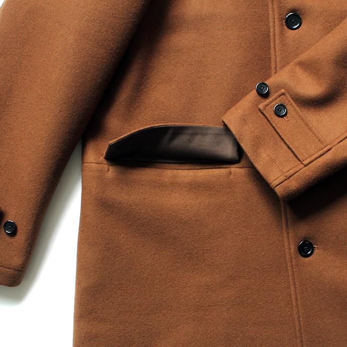 136904962 STILL BY HAND / CO0284 シンサレート中綿入り メルトンフーデッドコート - Camel 02