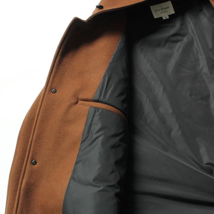 136904962 STILL BY HAND / CO0284 シンサレート中綿入り メルトンフーデッドコート - Camel 02