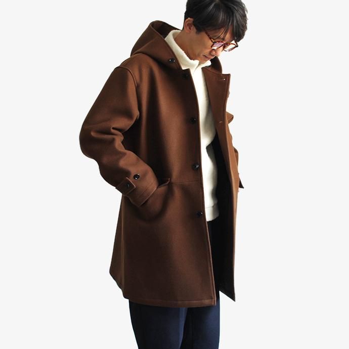 136904981 STILL BY HAND / CO0284 シンサレート中綿入り メルトンフーデッドコート - Green 02
