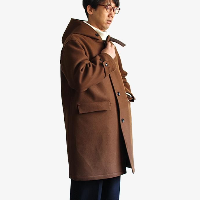 136904981 STILL BY HAND / CO0284 シンサレート中綿入り メルトンフーデッドコート - Green 02