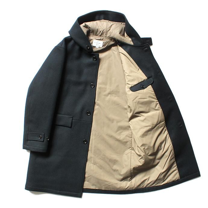 136904981 STILL BY HAND / CO0284 シンサレート中綿入り メルトンフーデッドコート - Green 02