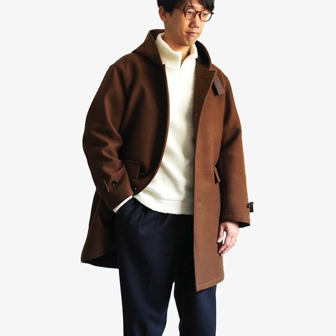 136904981 STILL BY HAND / CO0284 シンサレート中綿入り メルトンフーデッドコート - Green 02