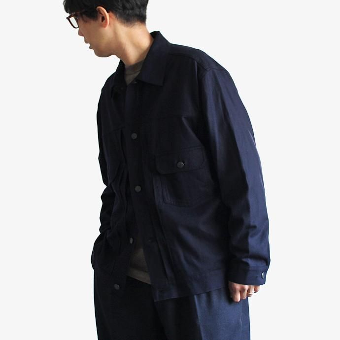 136946332 WISLOM / MILLS デニムジャケット型ウールブルゾン - FLAN ネイビー 18-10210M 02