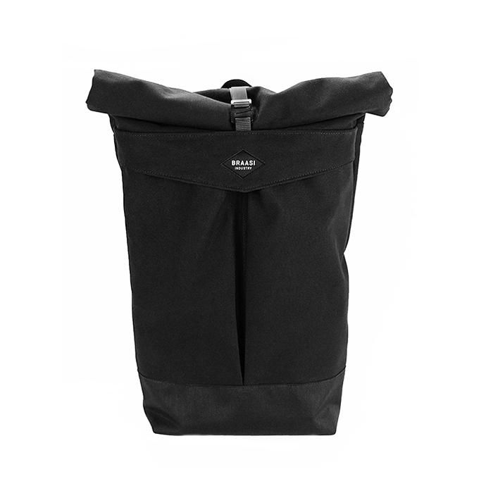 137061784 BRAASI INDUSTRY / LEVO - 25L Black 耐水ロールトップバックパック 01