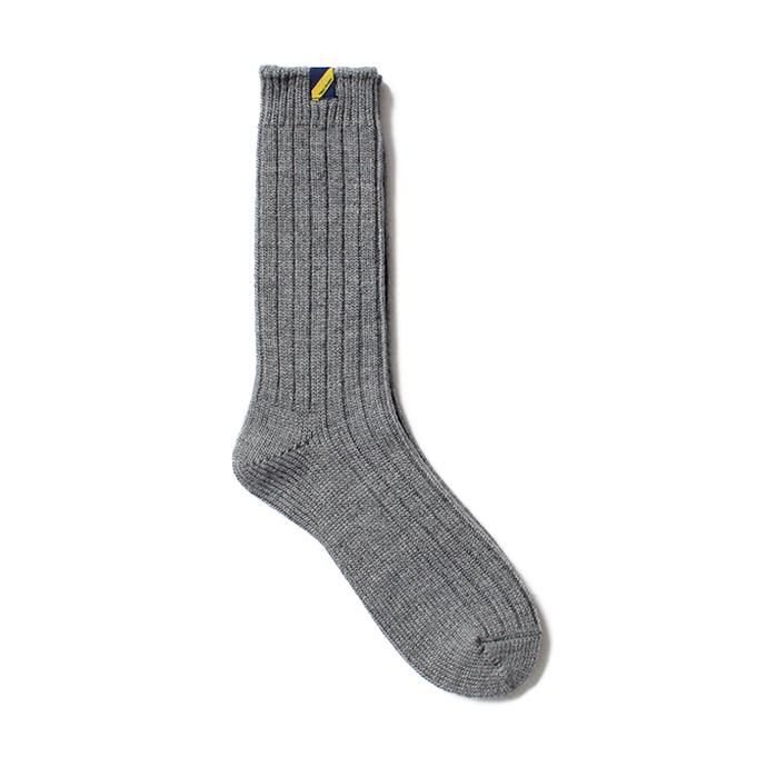 137428882 Trad Marks / Angora Rib Socks アンゴラ混リブソックス - Dark Grey 01