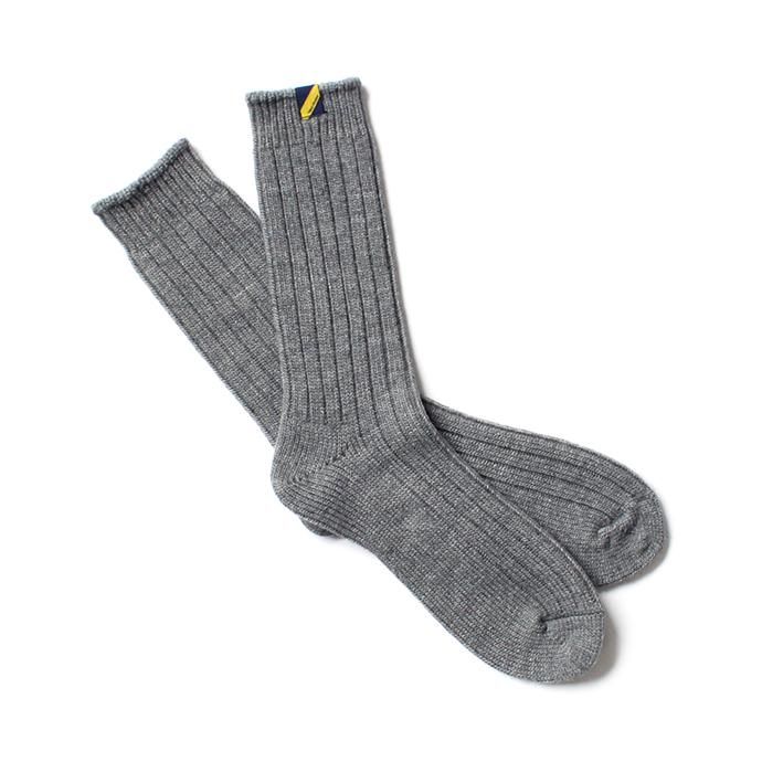 137428882 Trad Marks / Angora Rib Socks アンゴラ混リブソックス - Dark Grey 02