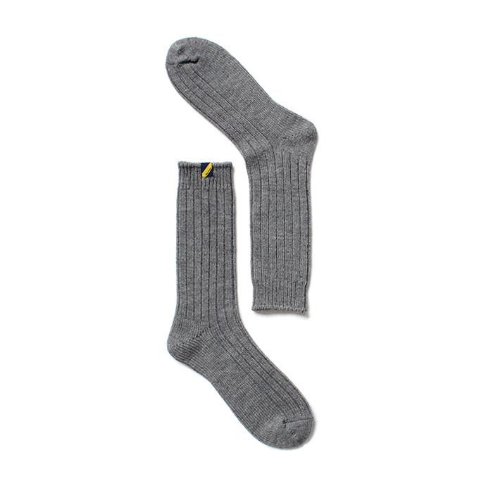 137428882 Trad Marks / Angora Rib Socks アンゴラ混リブソックス - Dark Grey 02