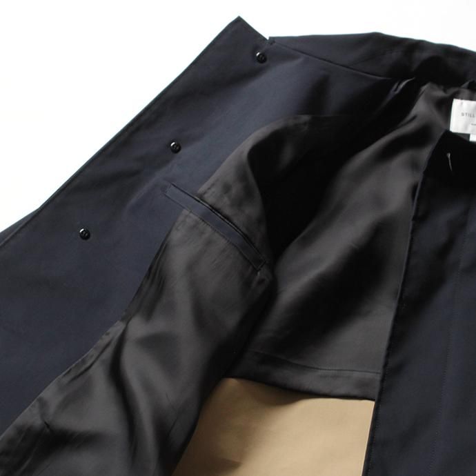 138567159 STILL BY HAND / CO0384 ボンディング素材 ステンカラーコート - Navy 02