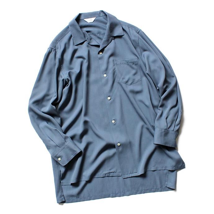 139489816 THEE(シー)/ open collar shirts. CV-SH-01-A レーヨンオープンカラーシャツ BLUE 01