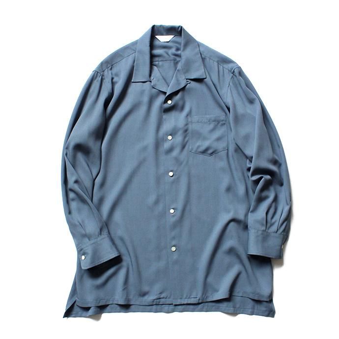 139489816 THEE(シー)/ open collar shirts. CV-SH-01-A レーヨンオープンカラーシャツ BLUE 02