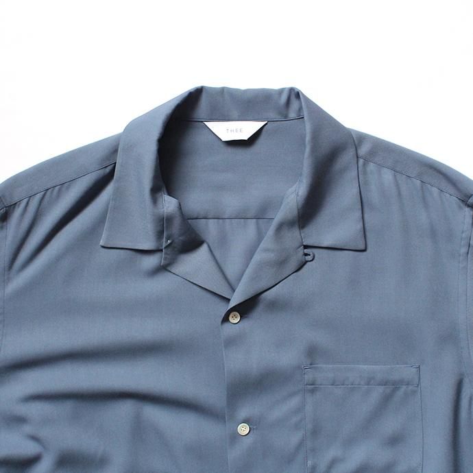139489816 THEE(シー)/ open collar shirts. CV-SH-01-A レーヨンオープンカラーシャツ BLUE 02