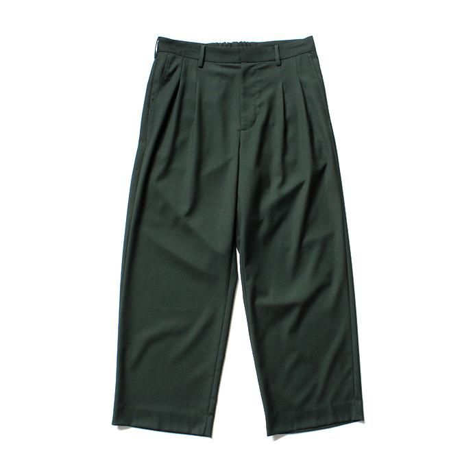 139490202 THEE(シー)/ 2 tuck wide. TR-PT-01 ツータックワイドスラックス - GREEN 01