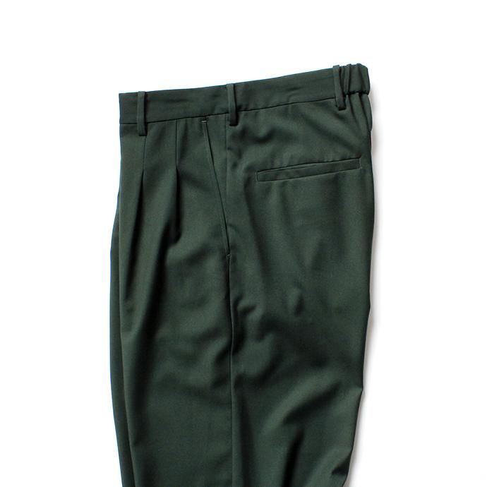 139490202 THEE(シー)/ 2 tuck wide. TR-PT-01 ツータックワイドスラックス - GREEN 02