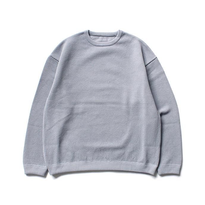 139875756 crepuscule / moss stitch L/S sweat 1901-001 L. Blue 鹿の子編みクルーネック ライトブルー 02