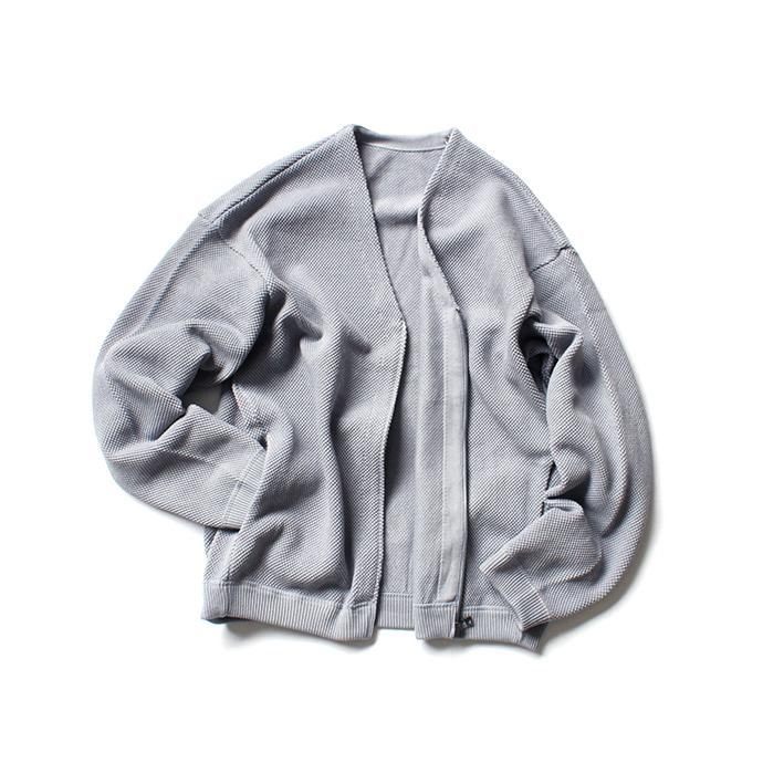 139876224 crepuscule / moss stitch cardigan 1901-002 L. Blue 鹿の子編みカーディガン ライトブルー 01