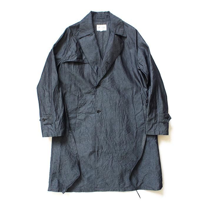 140155543 STILL BY HAND / CO0191 インディゴ/シルク セミダブルトレンチコート - Grey 01