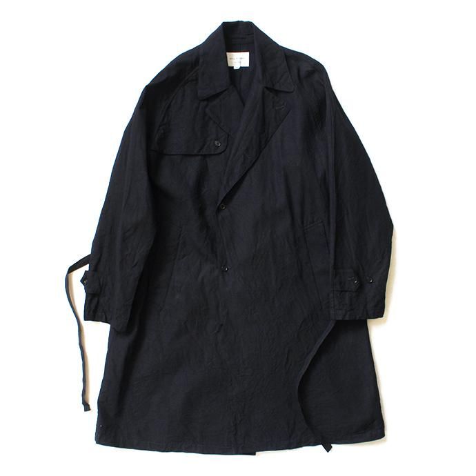 140155923 STILL BY HAND / CO0191 インディゴ/シルク セミダブルトレンチコート - Navy 01