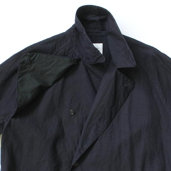 140155923 STILL BY HAND / CO0191 インディゴ/シルク セミダブルトレンチコート - Navy 02