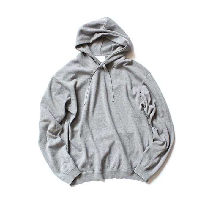 140159549 STILL BY HAND / KN0391 プルオーバー コットンニットパーカー - Grey 01