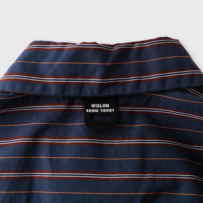 140983425 WISLOM / HENRI ベーシックシャツ - HERBST ネイビーストライプ 02