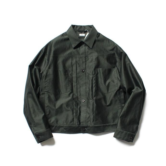 141065589 blurhms / Light Reversed Satin Short Jacket BHS-19SS016 - Deep Olive 01