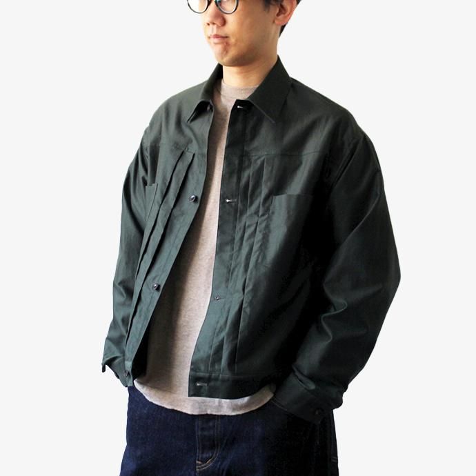 141065589 blurhms / Light Reversed Satin Short Jacket BHS-19SS016 - Deep Olive 02