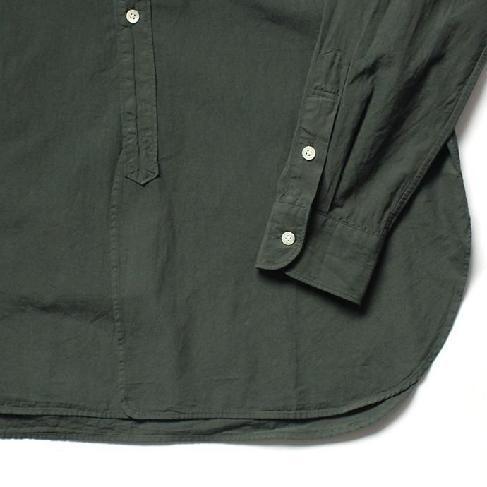 141065780 blurhms / Polish Chambray Band Collar Shirt L/S BHS-19SS019 - Deep Olive 02