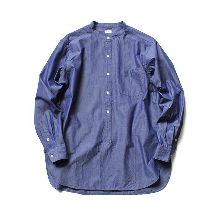 141065801 blurhms / Polish Chambray Band Collar Shirt L/S BHS-19SS019 - CHM-Navy<img class='new_mark_img2' src='//img.shop-pro.jp/img/new/icons47.gif' style='border:none;display:inline;margin:0px;padding:0px;width:auto;' /> 01