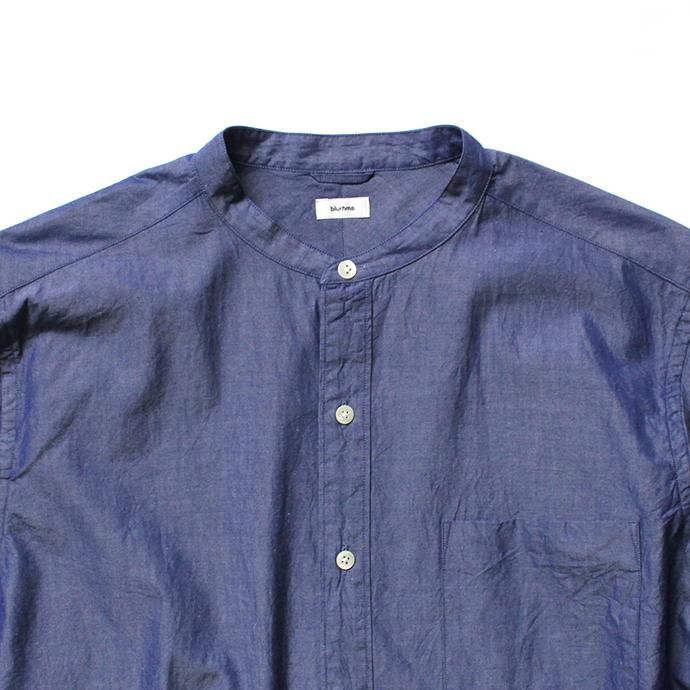 141065801 blurhms / Polish Chambray Band Collar Shirt L/S BHS-19SS019 - CHM-Navy<img class='new_mark_img2' src='//img.shop-pro.jp/img/new/icons47.gif' style='border:none;display:inline;margin:0px;padding:0px;width:auto;' /> 02